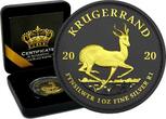 Krügerrand 2022 Black Empire Edition Ruthenium Gilded 1 oz 999 Silbermünze mit Box & Zertifikat Differenzbesteuert nach §25a